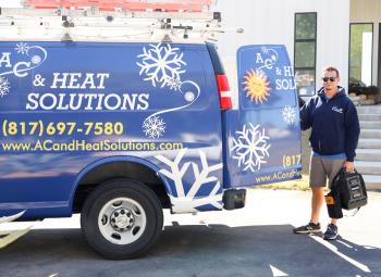 An AC & Heat Solutions van fully equiped to bring clean air to your Grapevine home