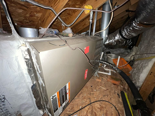 Furnace we repaired in attic in Grapevine