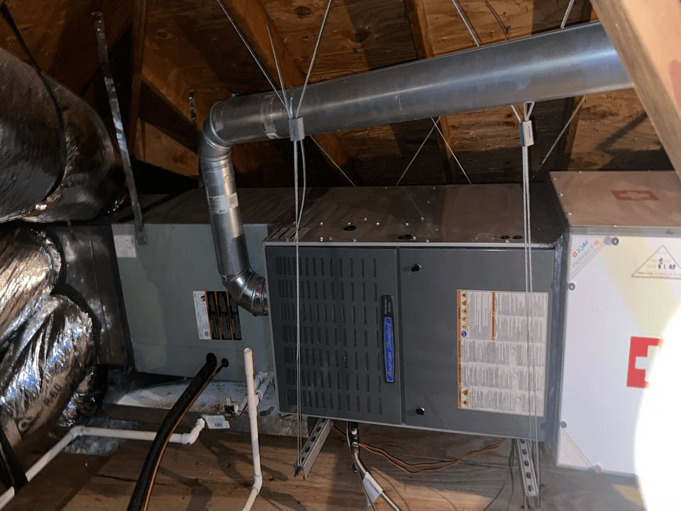 Result of furnace replacement in the attic in Southlake Furnace Installation